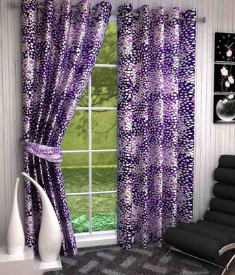 

Zesture 211 cm (7 ft) Polyester Window & Door Curtain (Pack Of 2)(Printed, Purple)