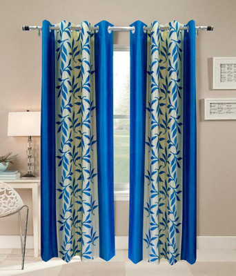 

Angel Homes 213 cm (7 ft) Polyester Door Curtain (Pack Of 2)(Floral, Blue)
