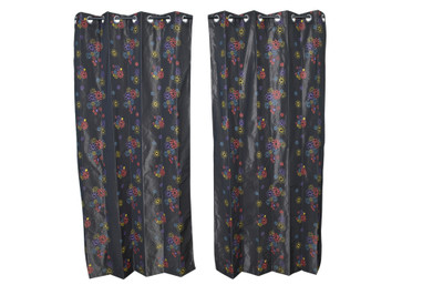 

MABA 215 cm (7 ft) Polyester Door Curtain (Pack Of 2)(Embroidered, Grey)