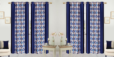 

Wonder Fab 274.32 cm (9 ft) Polyester Long Door Curtain (Pack Of 4)(Printed, Blue)