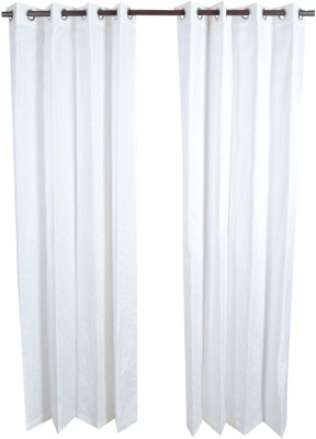 

MABA 215 cm (7 ft) Cotton Door Curtain (Pack Of 2)(Geometric, White)