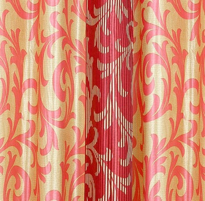 

Cortina 150 cm (5 ft) Polyester Window Curtain Single Curtain(Abstract, Maroon)