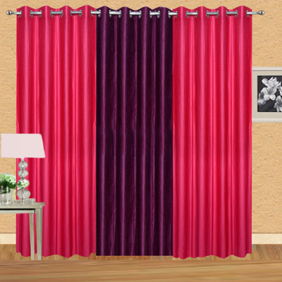 

Excel Bazaar 214 cm (7 ft) Polycotton Door Curtain (Pack Of 3)(Plain, Magenta-1wine)
