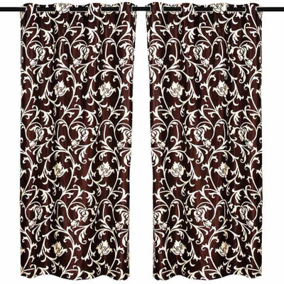 

Zesture 211 cm (7 ft) Polyester Door Curtain (Pack Of 2)(Printed, Brown)