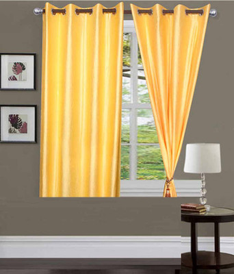 

ExpressionsHome 152 cm (5 ft) Polyester Window Curtain (Pack Of 2)(Solid, Yellow)