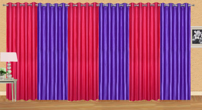 

Ville Style 214 cm (7 ft) Polyester Door Curtain (Pack Of 6)(Solid, Pink, Blue), Blue;pink