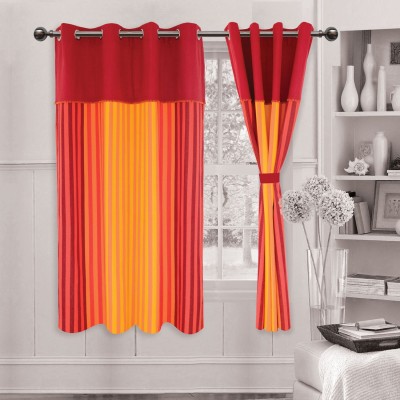 

Elan 150 cm (5 ft) Cotton Window Curtain Single Curtain(Abstract, Red)