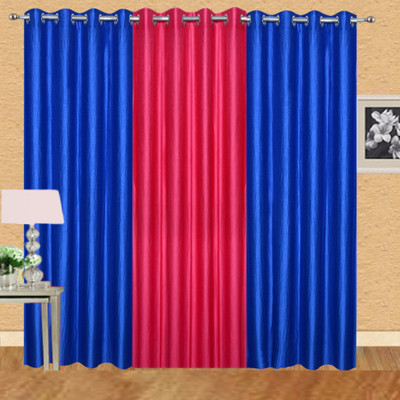 

Excel Bazaar 275 cm (9 ft) Polyester Long Door Curtain (Pack Of 3)(Solid, Royal Blue, Dark Pink)