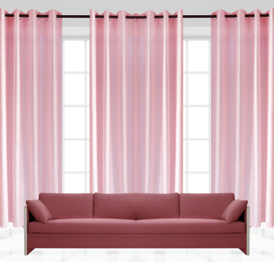 

India Furnish 213 cm (7 ft) Polyester Door Curtain (Pack Of 4)(Floral, Pink)