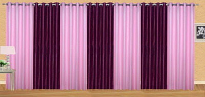 

Ville Style 153 cm (5 ft) Polyester Window Curtain (Pack Of 7)(Solid, Pink, Purple)