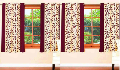 

Zesture 150 cm (5 ft) Polyester Window Curtain (Pack Of 4)(Floral, Multicolor)