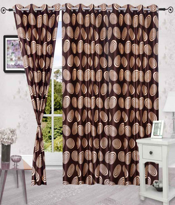Shopgrab 213 cm (7 ft) Polyester Door Curtain (Pack Of 3)(Printed, Brown) Shopgrab 213 cm (7 ft) Polyester Door Curtain (Pack Of 3)(Printed, Brown)