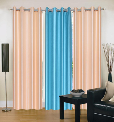 37% OFF on Madhav product 212 cm (7 ft) Polyester Door Curtain (Pack Of 3)(Solid, Multicolor)