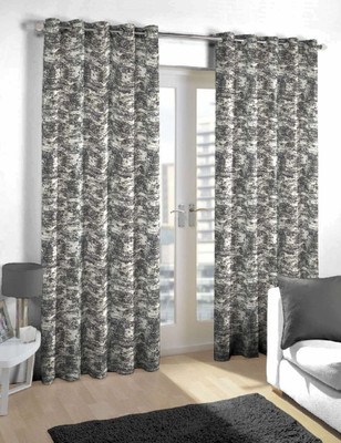 

Skipper 275 cm (9 ft) Blends Long Door Curtain Single Curtain(Abstract, Grey)