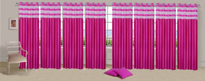 

Ville Style 275 cm (9 ft) Polyester Long Door Curtain (Pack Of 8)(Solid, Pink)