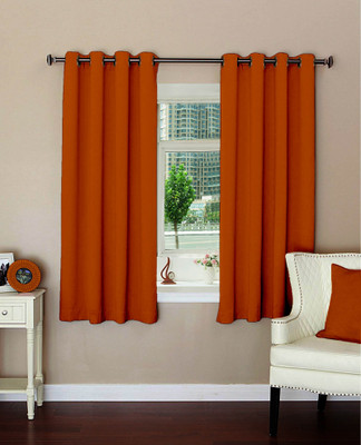 

Lushomes 152 cm (5 ft) Polyester Window Curtain Single Curtain(Plain, Mango)