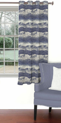 

Skipper 153 cm (5 ft) Blends Window Curtain Single Curtain(Striped, Navy Blue)