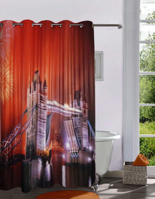 

Lushomes 208 cm (7 ft) Polyester Shower Curtain Single Curtain(Printed, Orange)