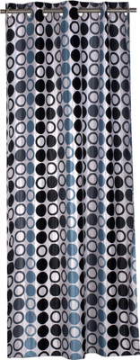 

Trendy Home 203.2 cm (7 ft) Polyester Door Curtain Single Curtain(Geometric, Black)