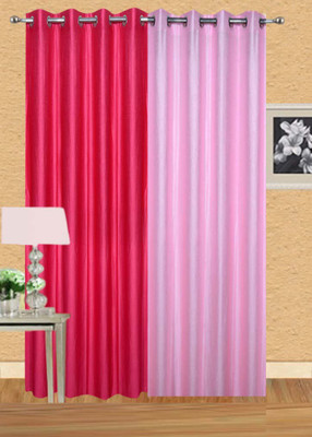 

Ville Style 214 cm (7 ft) Polyester Door Curtain (Pack Of 2)(Solid, Pink)