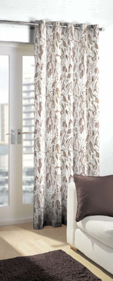 

Skipper 275 cm (9 ft) Blends Long Door Curtain Single Curtain(Floral, Beige)