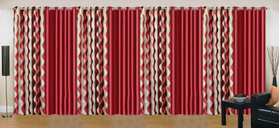 

Ville Style 214 cm (7 ft) Polyester Door Curtain (Pack Of 8)(Abstract, Maroon)
