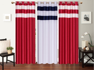 

Furnishing Zone 274 cm (9 ft) Polyester Long Door Curtain (Pack Of 3)(Plain, Multicolor)