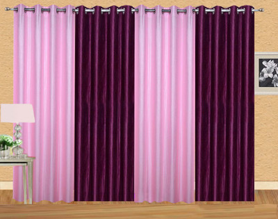 

Ville Style 275 cm (9 ft) Polyester Long Door Curtain (Pack Of 4)(Solid, Pink, Purple)