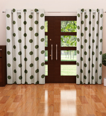 

Home Candy 212 cm (7 ft) Polyester Door Curtain (Pack Of 2)(Floral, Green)