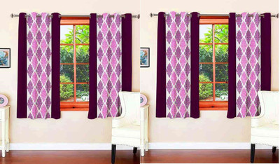 

Zesture 150 cm (5 ft) Polyester Window Curtain (Pack Of 4)(Abstract, Multicolor)