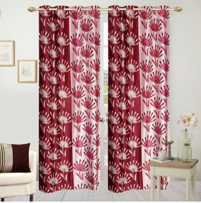 

Abhi Decor 213 cm (7 ft) Polyester Door Curtain (Pack Of 2)(Printed, Maroon)