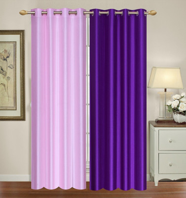 

Furnishing Zone 274 cm (9 ft) Polyester Long Door Curtain (Pack Of 2)(Plain, Pink, Purple)
