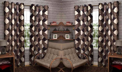 

Abhi Decor 274 cm (9 ft) Polyester Long Door Curtain (Pack Of 4)(Printed, Brown)