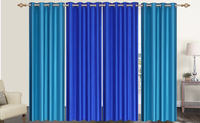 

Furnishing Zone 152 cm (5 ft) Polyester Window Curtain (Pack Of 4)(Plain, Blue)