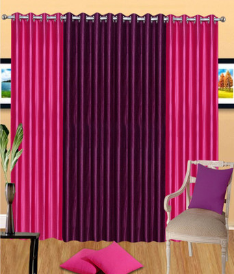 

PariHomefurnishing 213 cm (7 ft) Polyester Door Curtain (Pack Of 4)(Self Design, Multicolor)