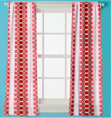 

Story@Home 152 cm (5 ft) Polyester Window Curtain Single Curtain(Geometric, Pink, Red, White)