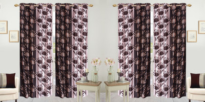 

Wonder Fab 274.32 cm (9 ft) Polyester Long Door Curtain (Pack Of 4)(Printed, Brown)