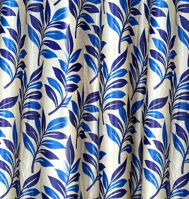 

Cortina 150 cm (5 ft) Polyester Window Curtain Single Curtain(Floral, Blue)
