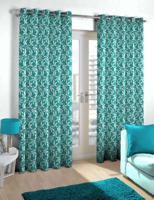 

Skipper 214 cm (7 ft) Polyester Door Curtain Single Curtain(Floral, Aqua)