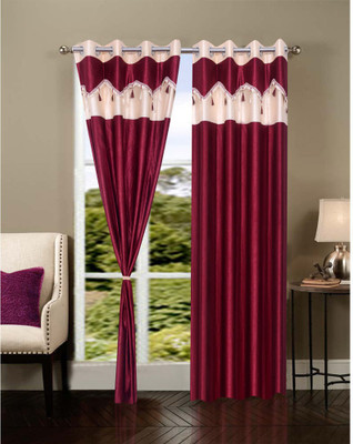 

JT International 213.36 cm (7 ft) Polyester Door Curtain (Pack Of 2)(Solid, Multicolor)