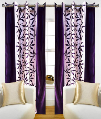 

Jojo Designs 215 cm (7 ft) Polyester Door Curtain (Pack Of 2)(Floral, Purple)