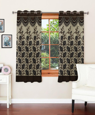 

Zesture 150 cm (5 ft) Jacquard Window Curtain (Pack Of 2)(Floral, Multicolor)