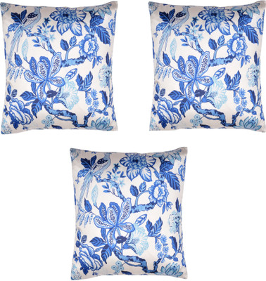 

HOMEWARDS Floral Cushions Cover(Pack of 3, 40 cm*40 cm, Blue)