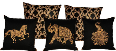 

Misona World Animal Cushions Cover(Pack of 5, 40 cm*40 cm, Black, Gold)