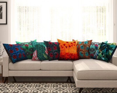 

SEJ by Nisha Gupta Abstract Cushions Cover(Pack of 8, 40.64 cm*40.64 cm, Multicolor)
