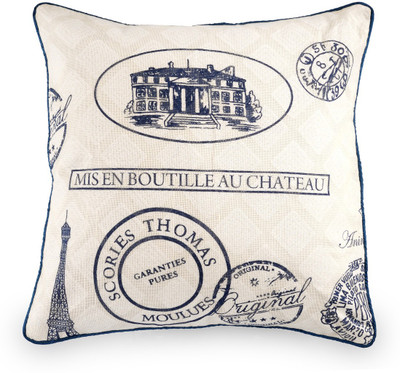 

Indian Weave Printed Cushions Cover(40 cm, White, Blue), Blue;white