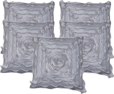 

Shine Villa Floral Cushions Cover(Pack of 5, 40 cm*40 cm, Silver)