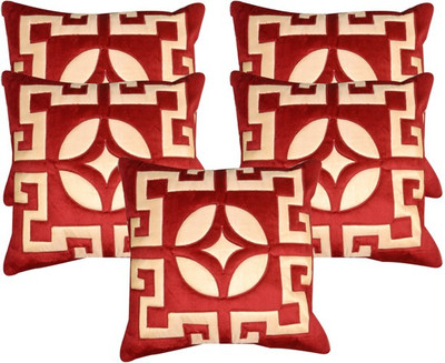 

Shine Villa Embroidered Cushions Cover(Pack of 5, 40 cm*40 cm, Maroon)