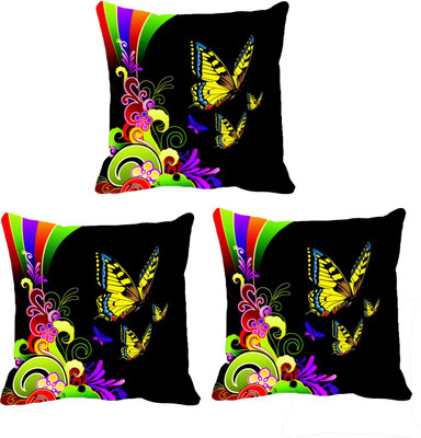

IndiWeaves Printed Cushions Cover(Pack of 3, 16 cm*16 cm, Purple, Red)