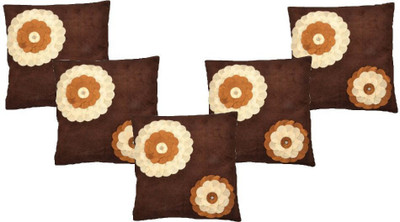 

Nikunj Embroidered Cushions Cover(Pack of 5, 40 cm, Brown)